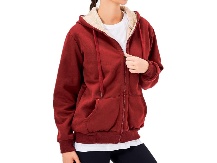Sweat Deluxe Zip - bordeaux - femme